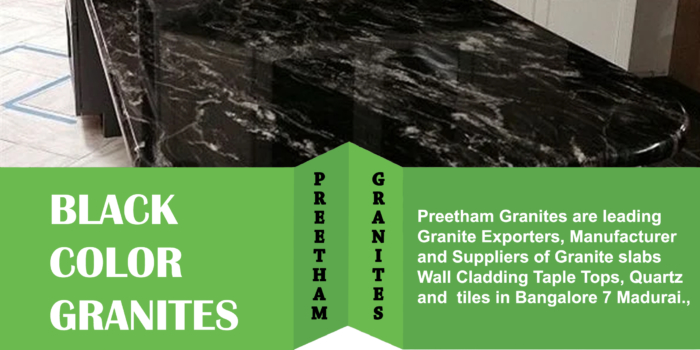 Black color Granite Kitchen Tops available @ Preetham Granites
