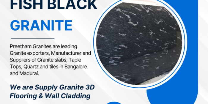 Fish Black Granite Slab available @ Preetham Granites